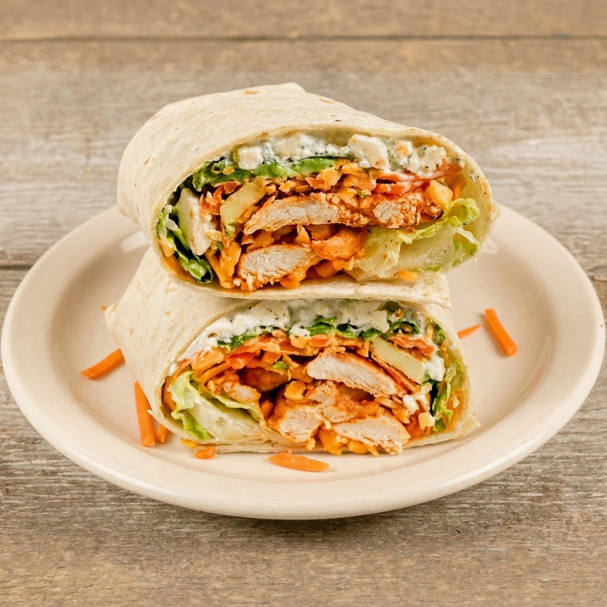 Buffalo Chicken Cutlet Wrap Sandwich