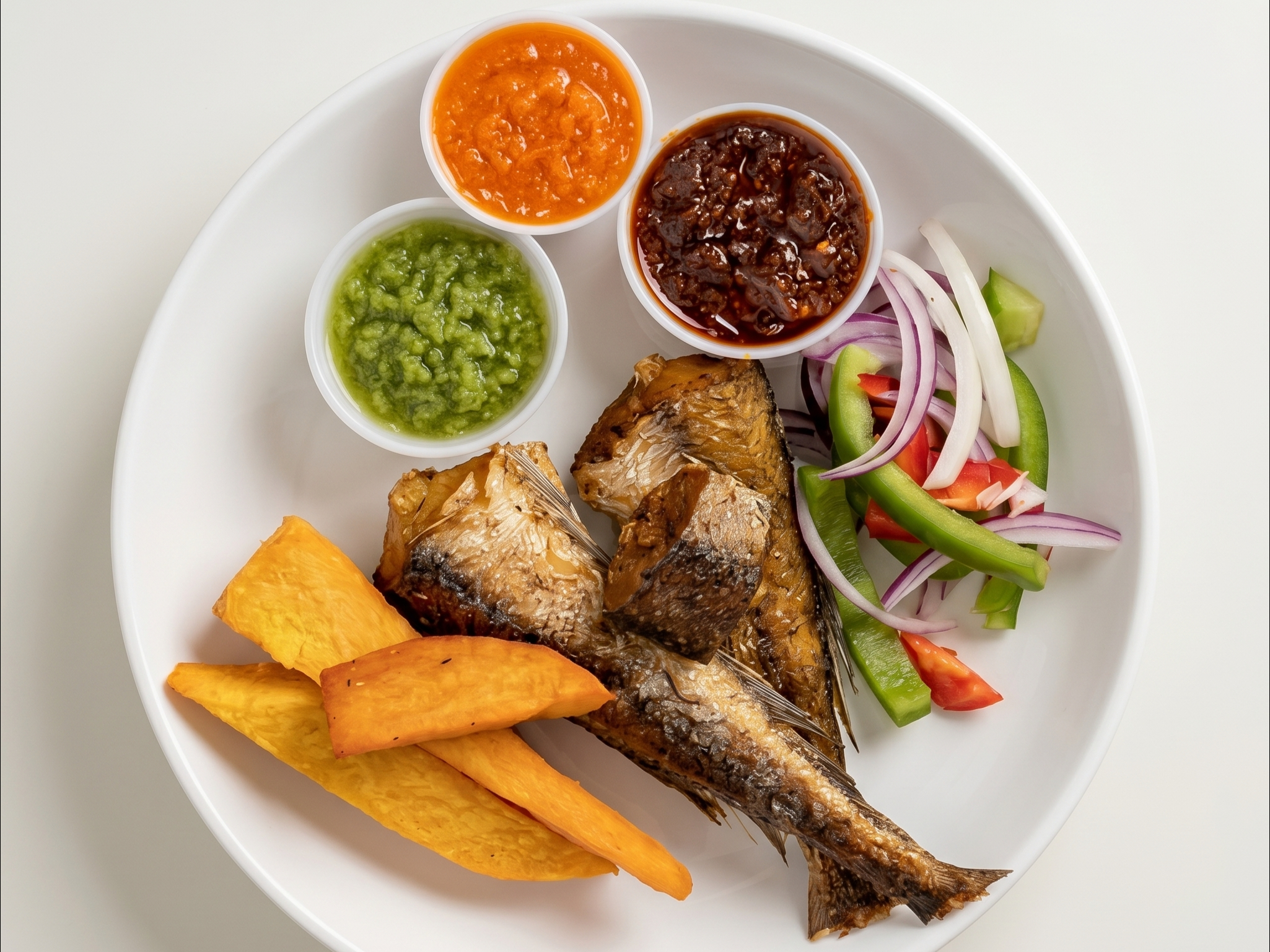 Fried Whiting Fish With Fried Yam