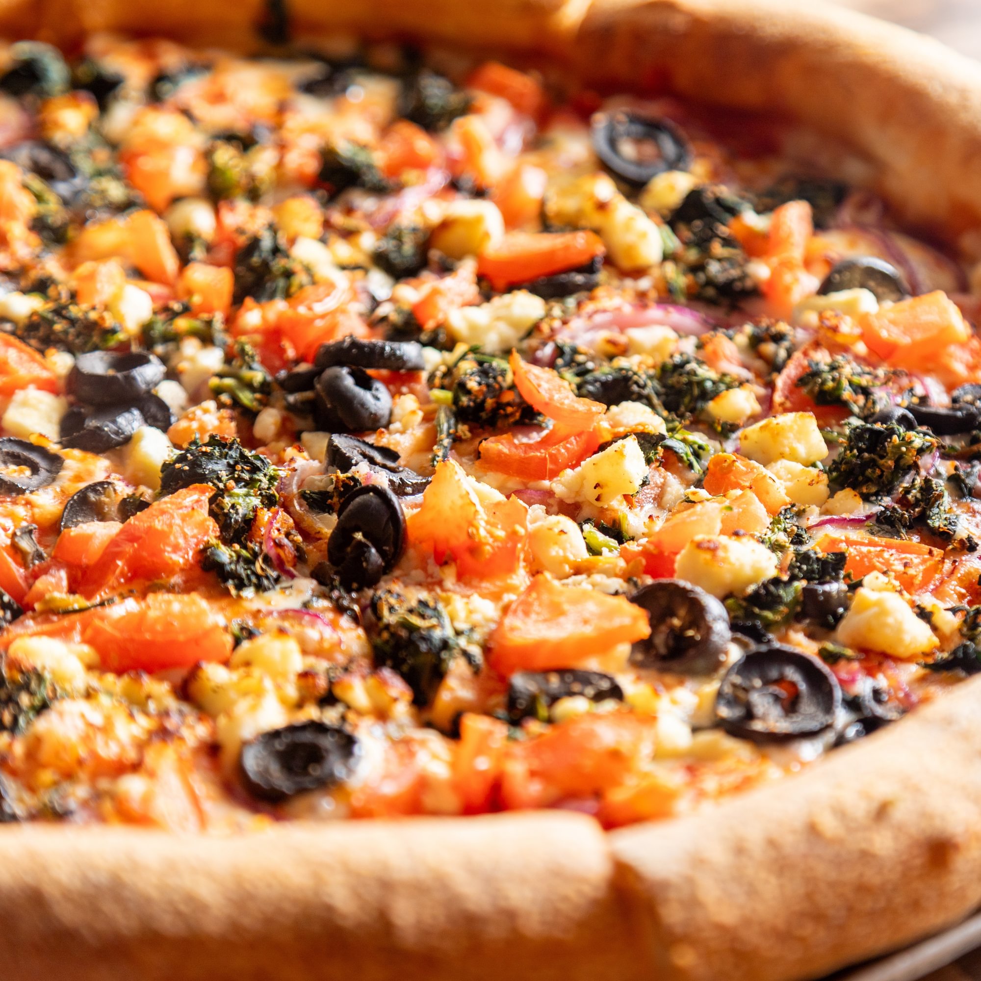 Greek pizza slice