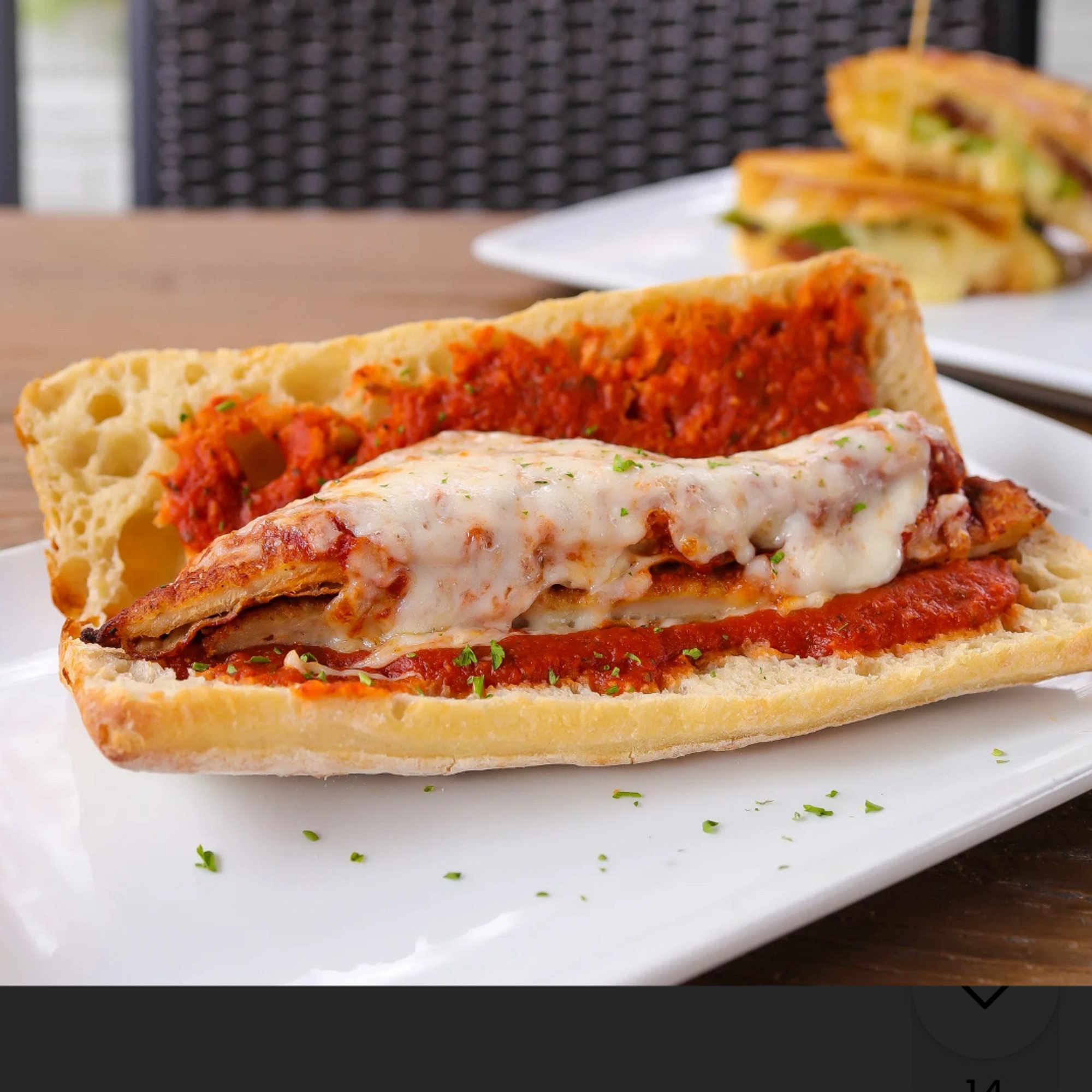 Eggplant parmigiana sub
