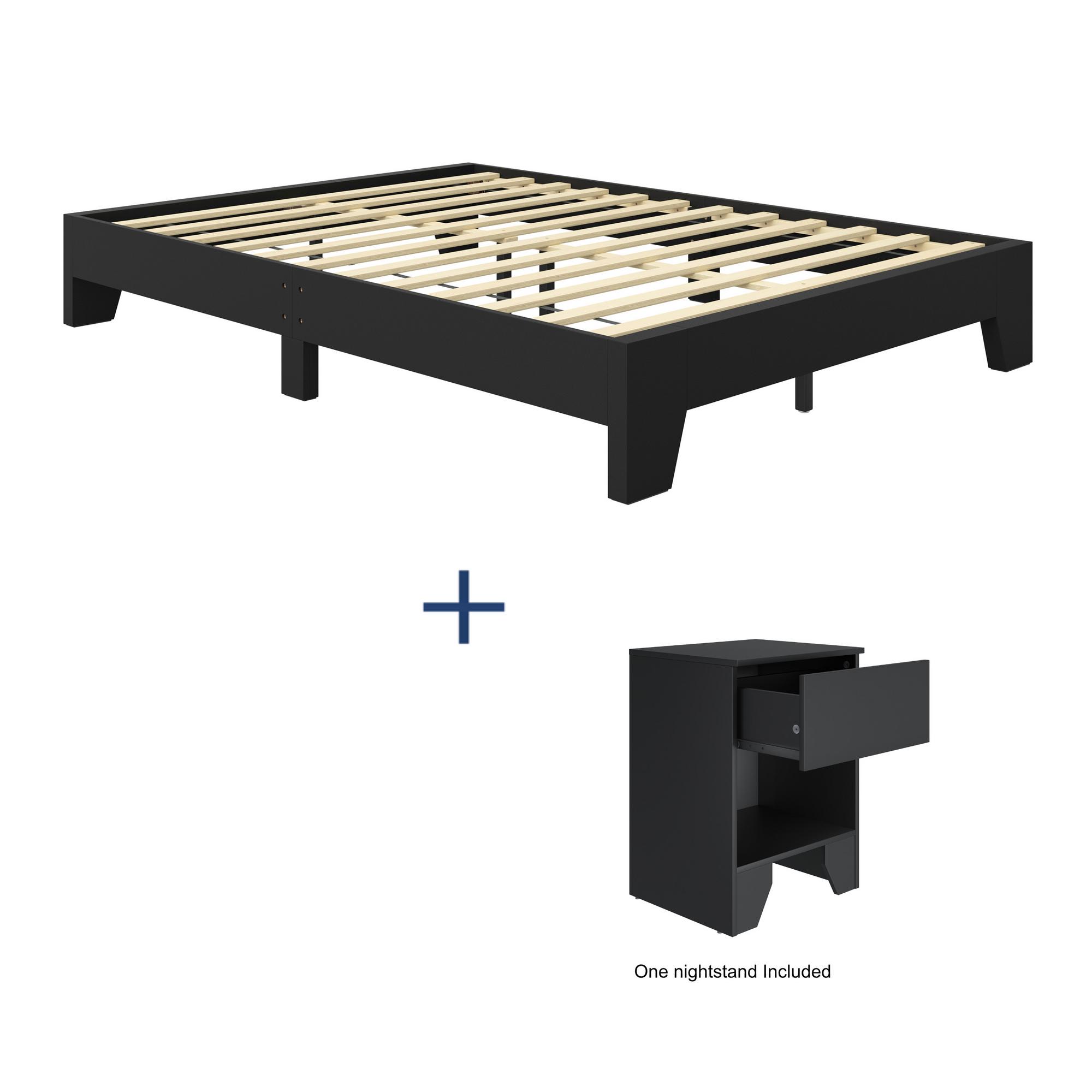 Full Mereno Platform Bed & Nightstand