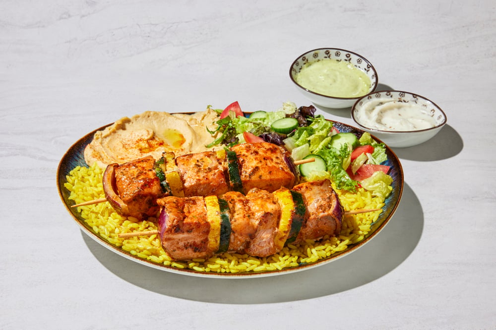 Salmon Kabob Plate