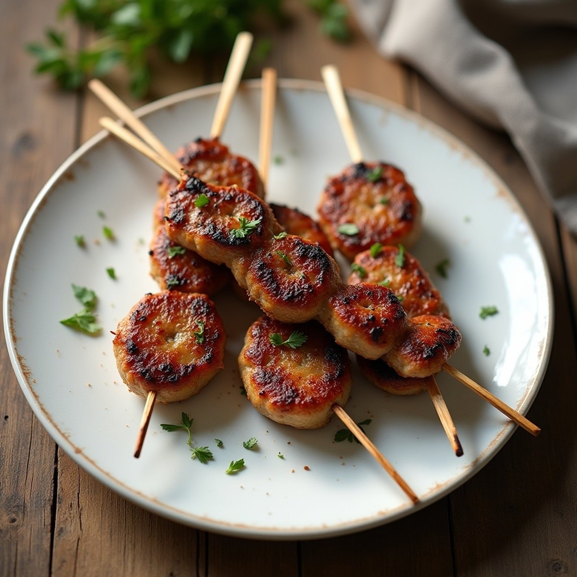 A-5 Grilled Pork Patty Skewers (4 Pieces)