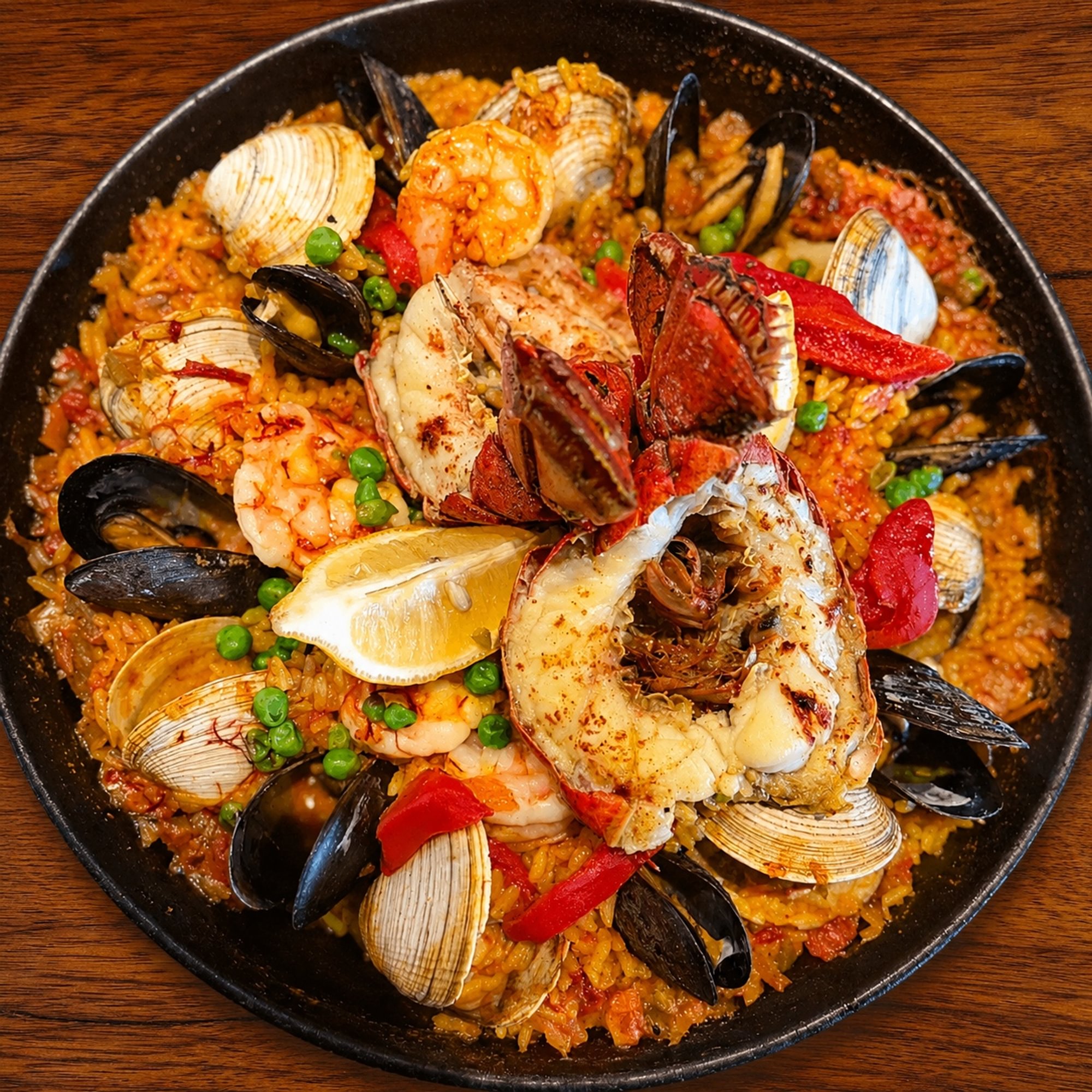 Lobster Tail & Shrimp Paella (De Bogavante)