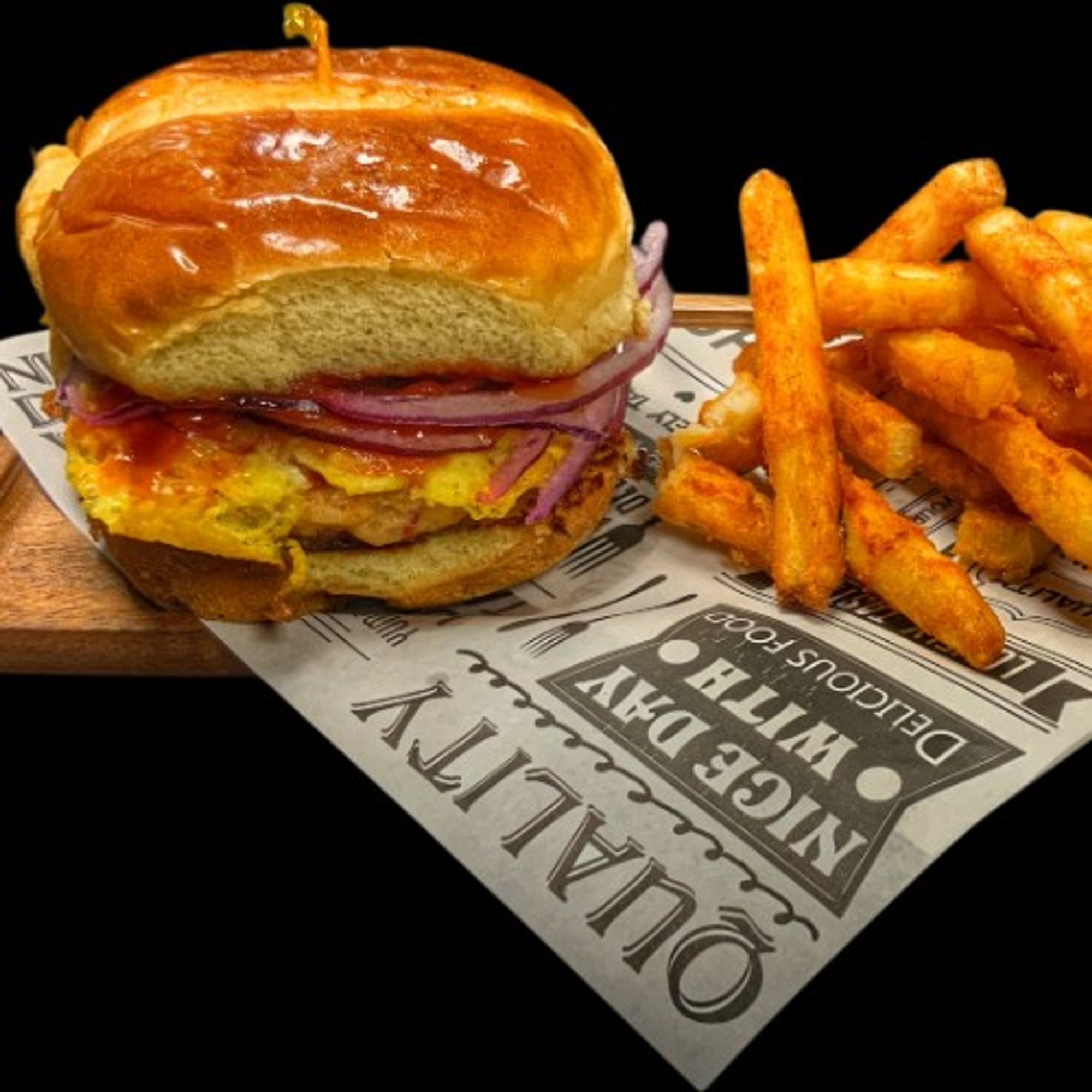 ALOO (Potatoes) Burger w/Fries