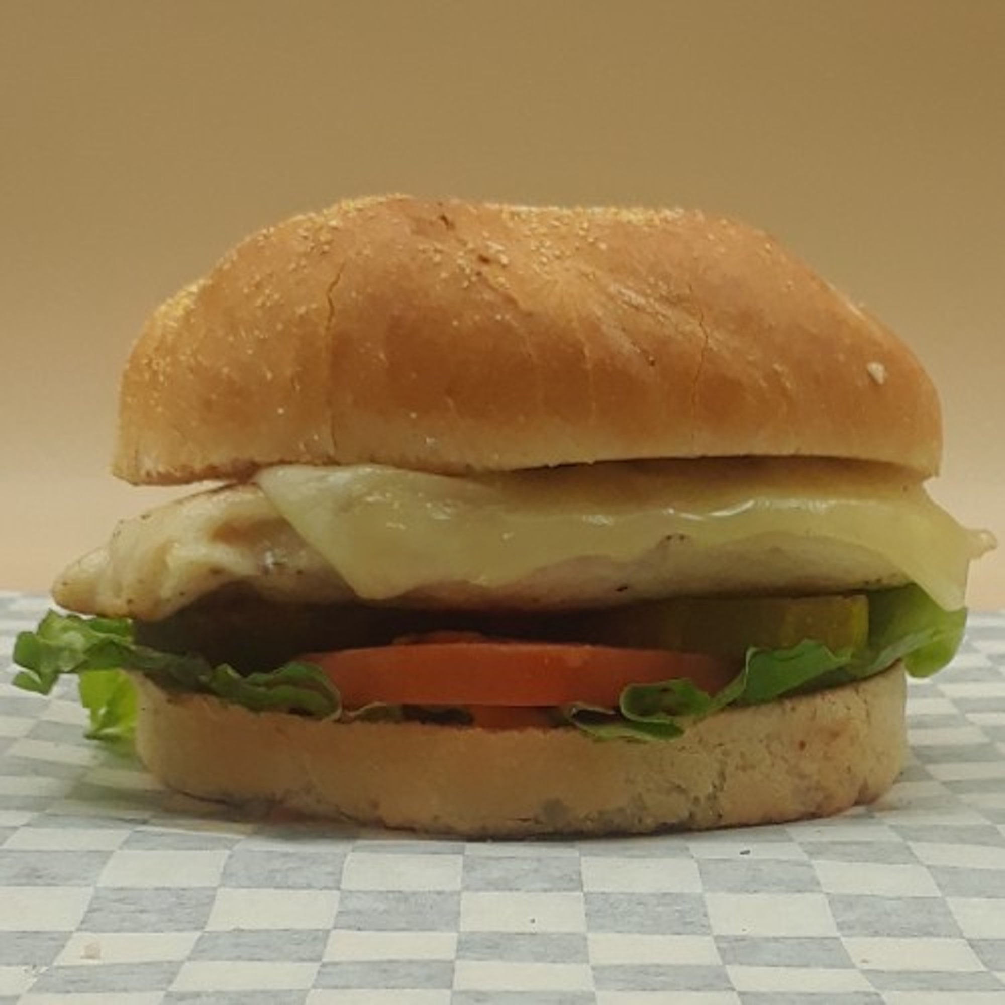 Grilled Chicken Cheese Burger: