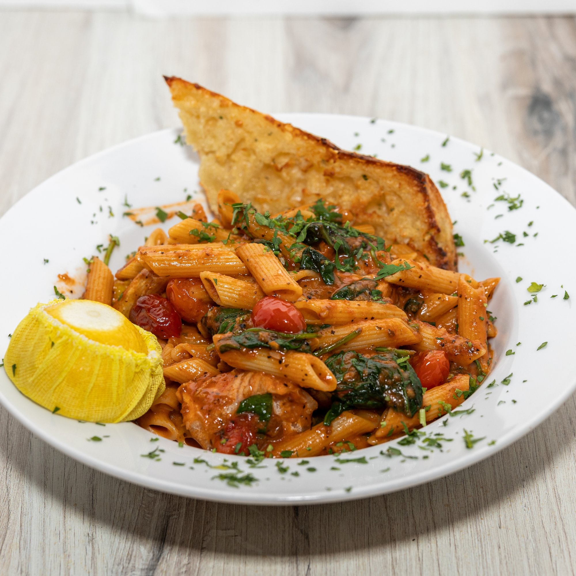 Penne Salmon Florentine Pasta