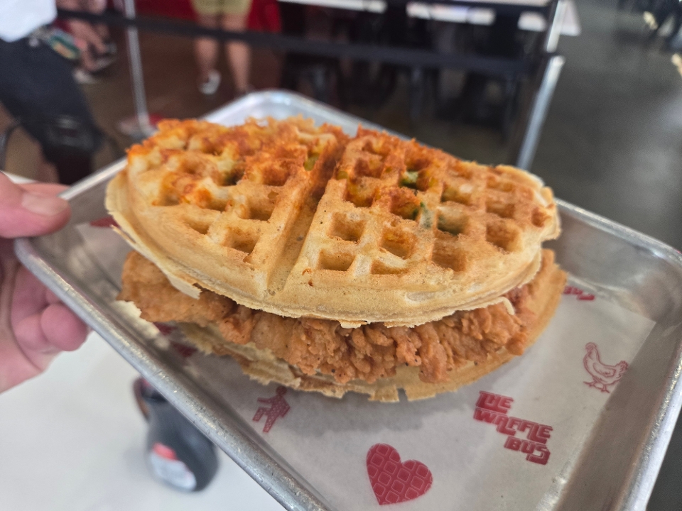 Jalapeno Cheddar Waffle X Fried Chicken Sandwich