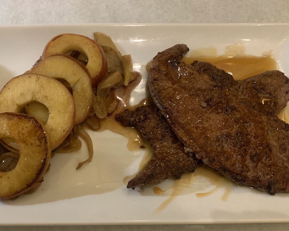 Veal Liver with Caramelized Onions & Apples