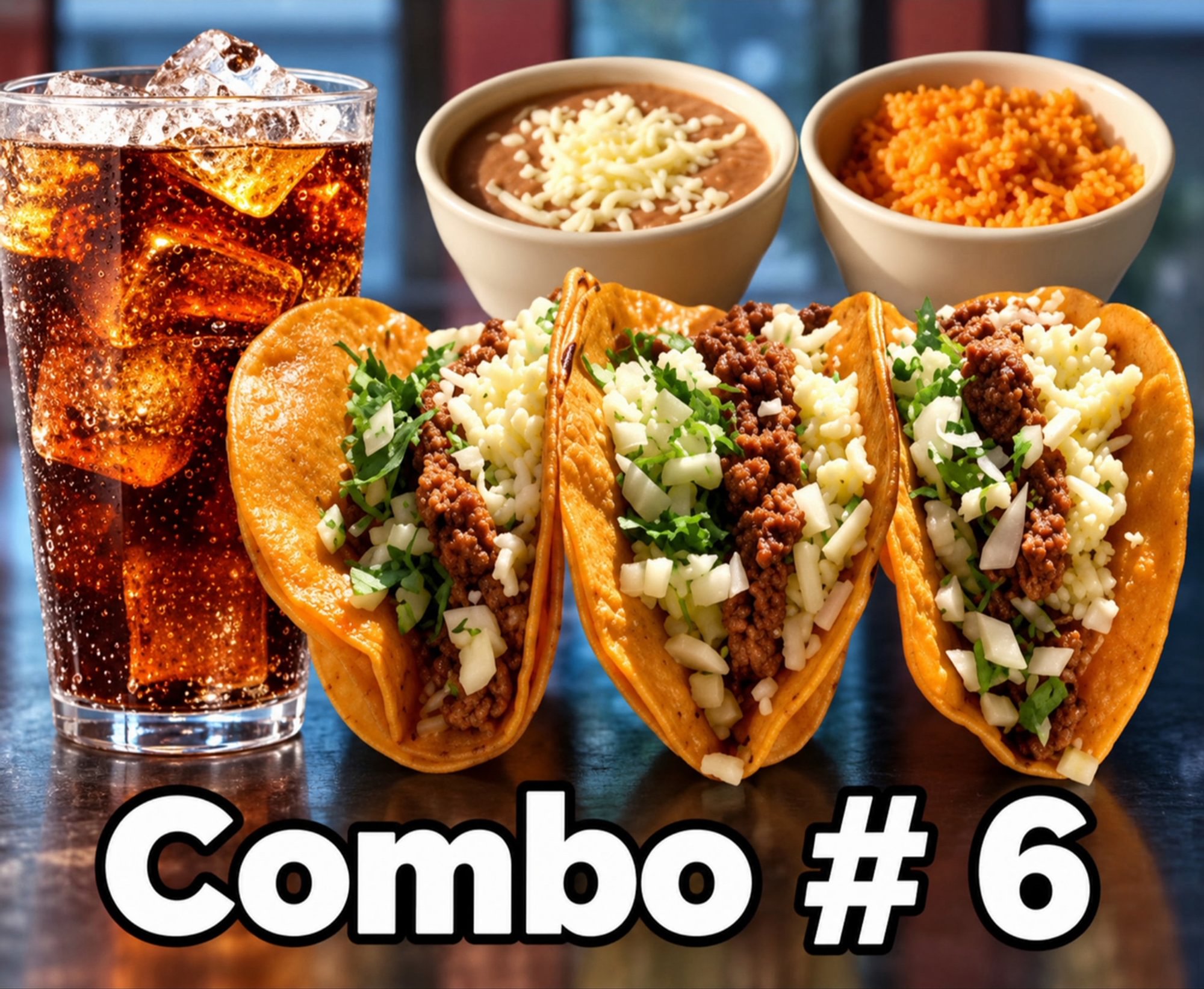 #6 Red Queso Tacos