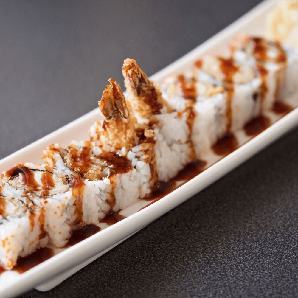 Shrimp Tempura Maki with Masago Roll
