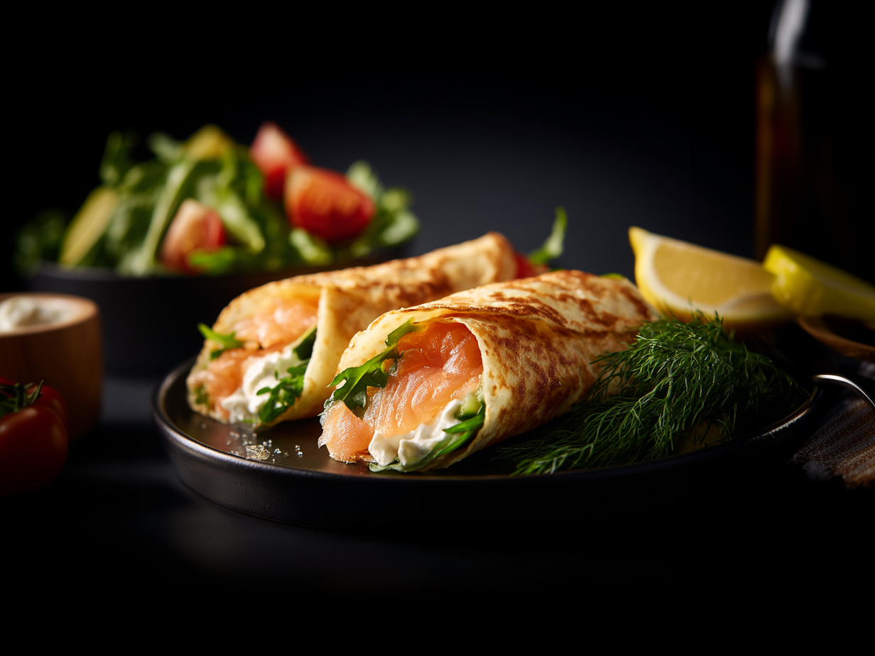 Smoked Salmon Crepe Roll