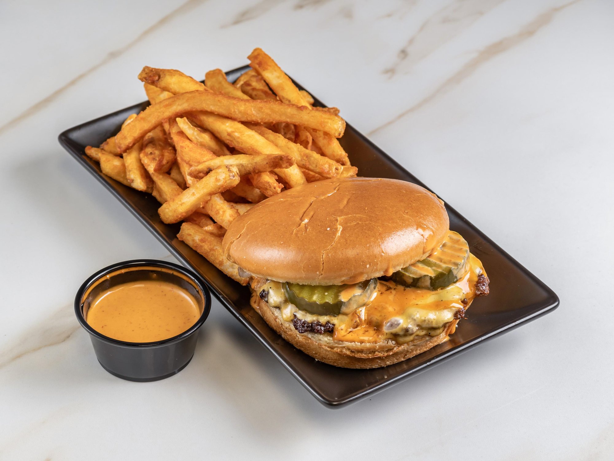 Smash Burger With Fries