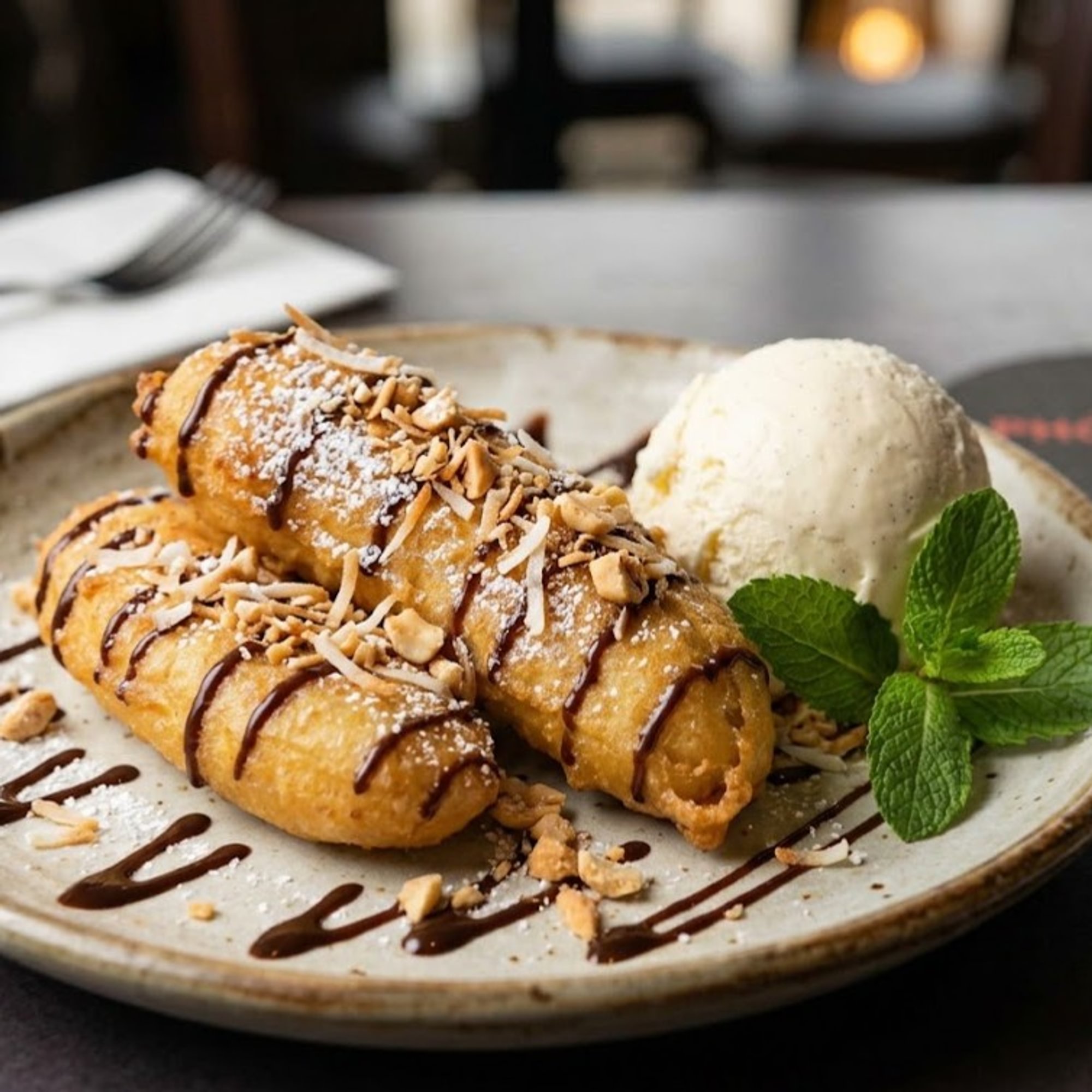 Fried Banana with Ice Cream (Chuoi Chien Kem)