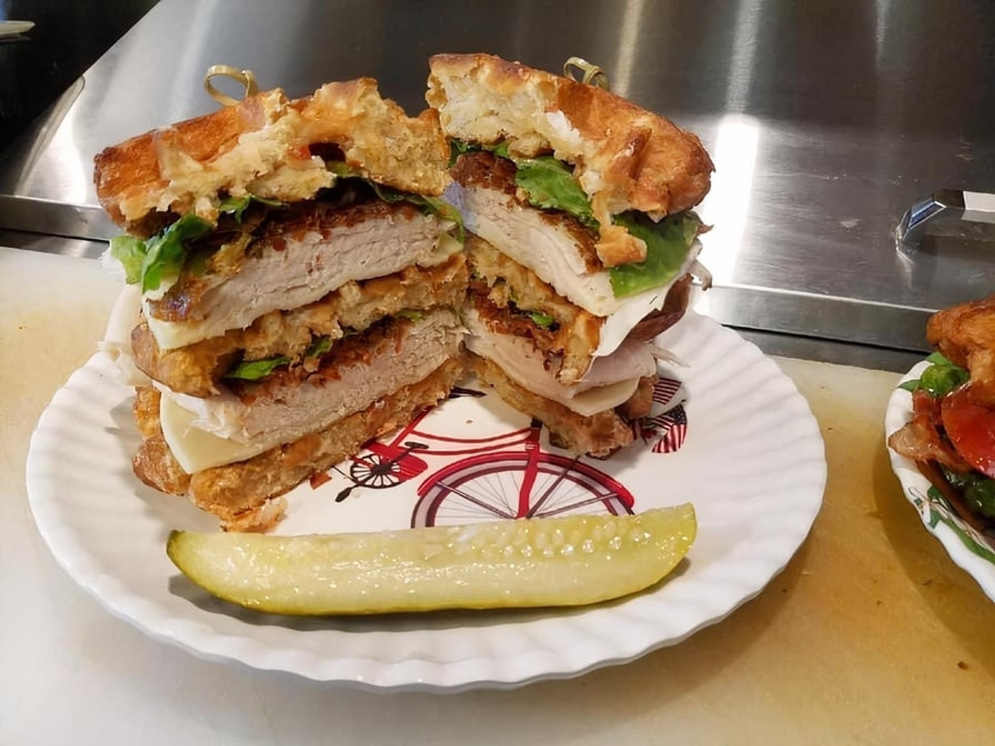 Turkey Club on Waffles
