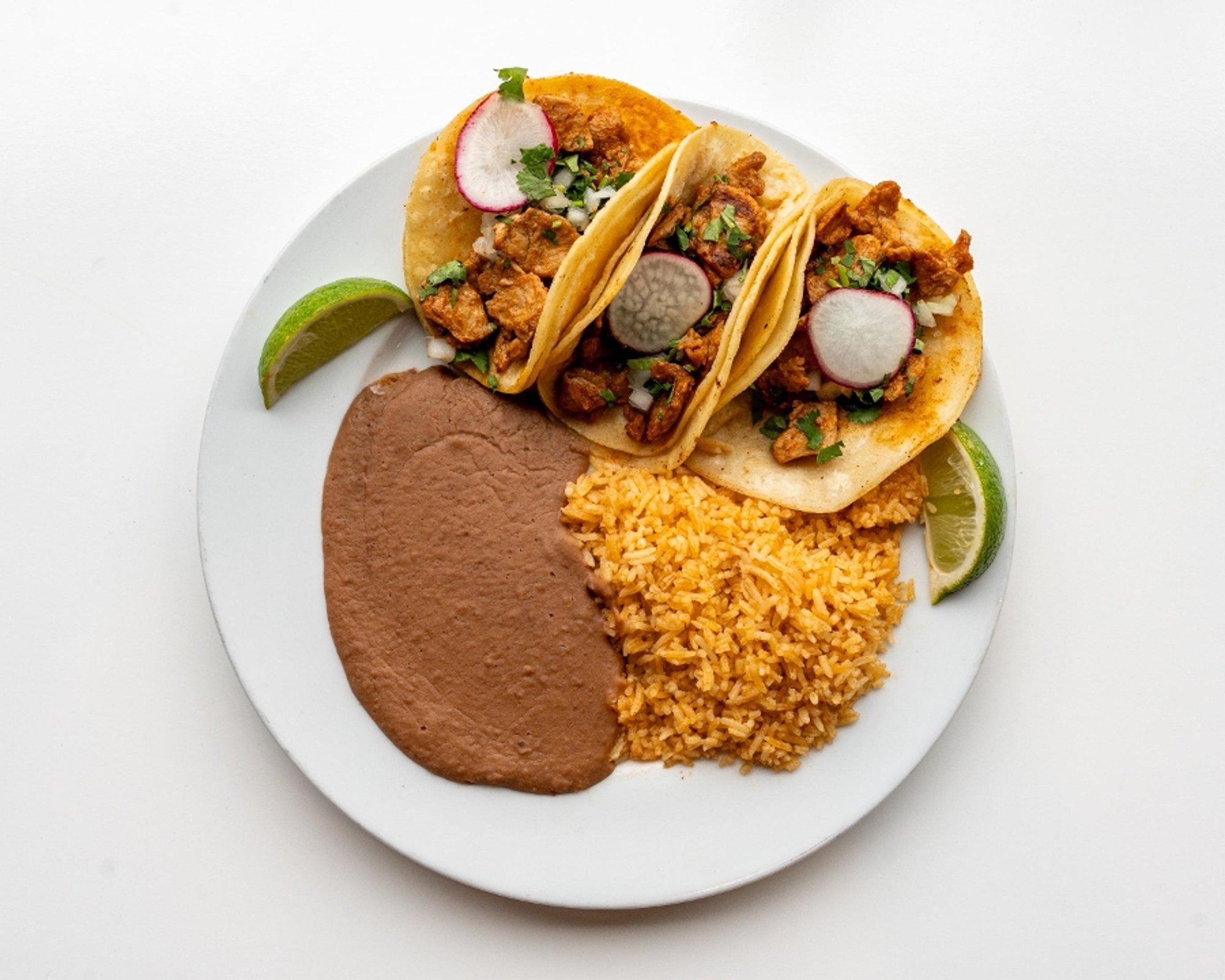 Sin Asada Taco Trio (V)