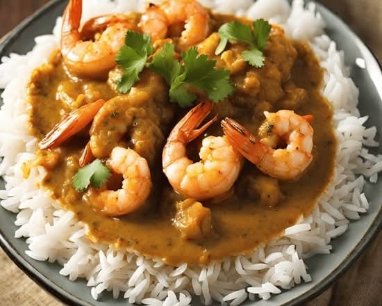 Shrimp Curry Over Rice