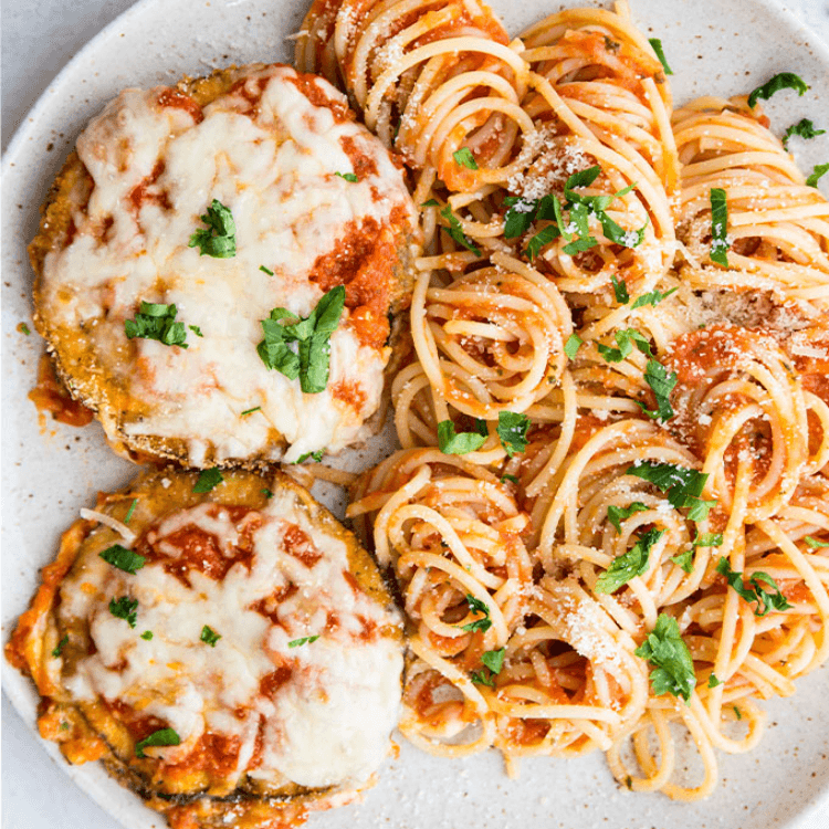 Breaded Eggplant Parmesan Pasta