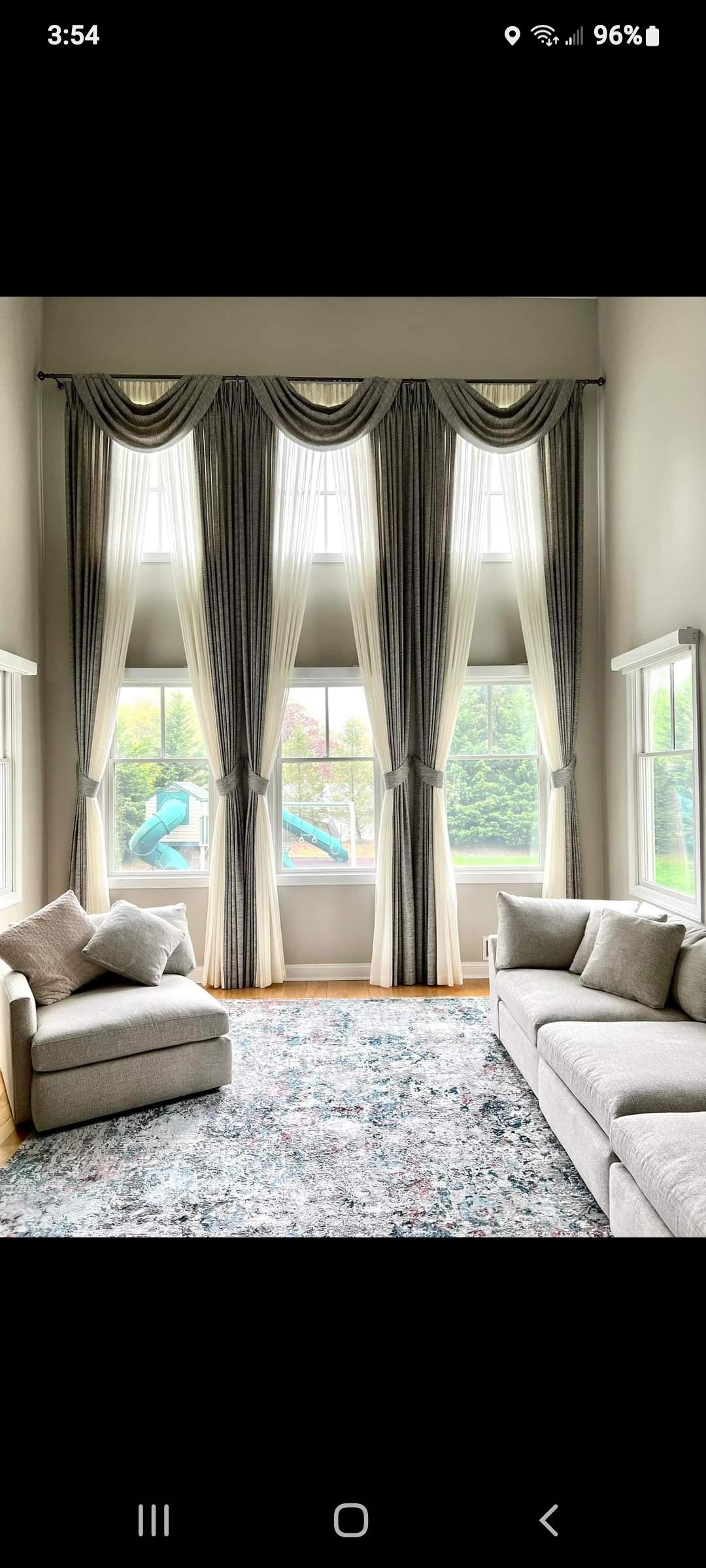 Custom Drapes with Roller shades installed in Vineland, NJ