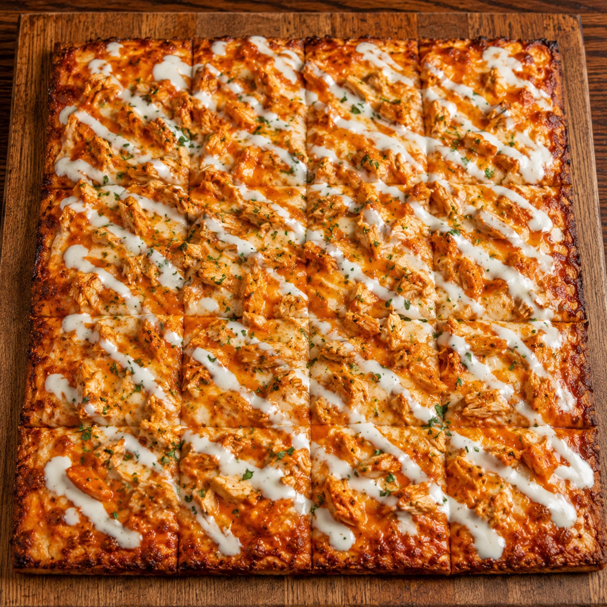 Grandma Buffalo Chicken Pizza
