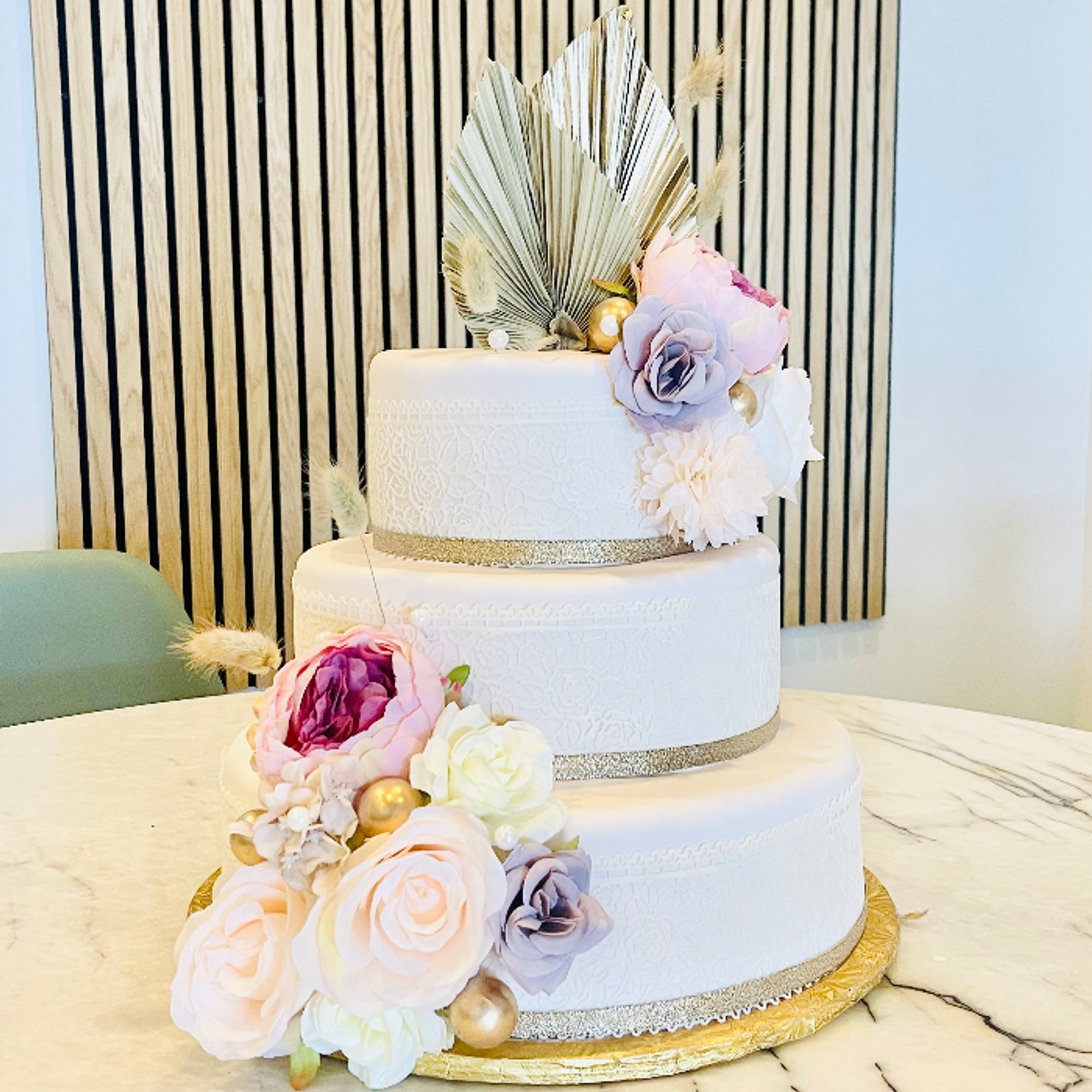 Black & White Mousse Wedding Cake - $8.99 per person starting 45 people
