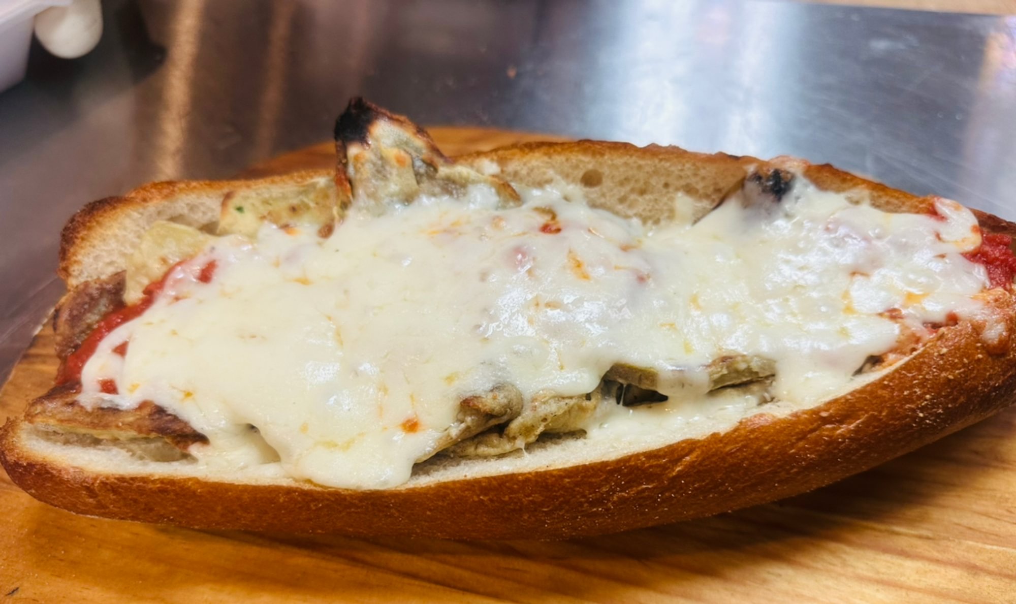 Eggplant Parmigiana Sandwich
