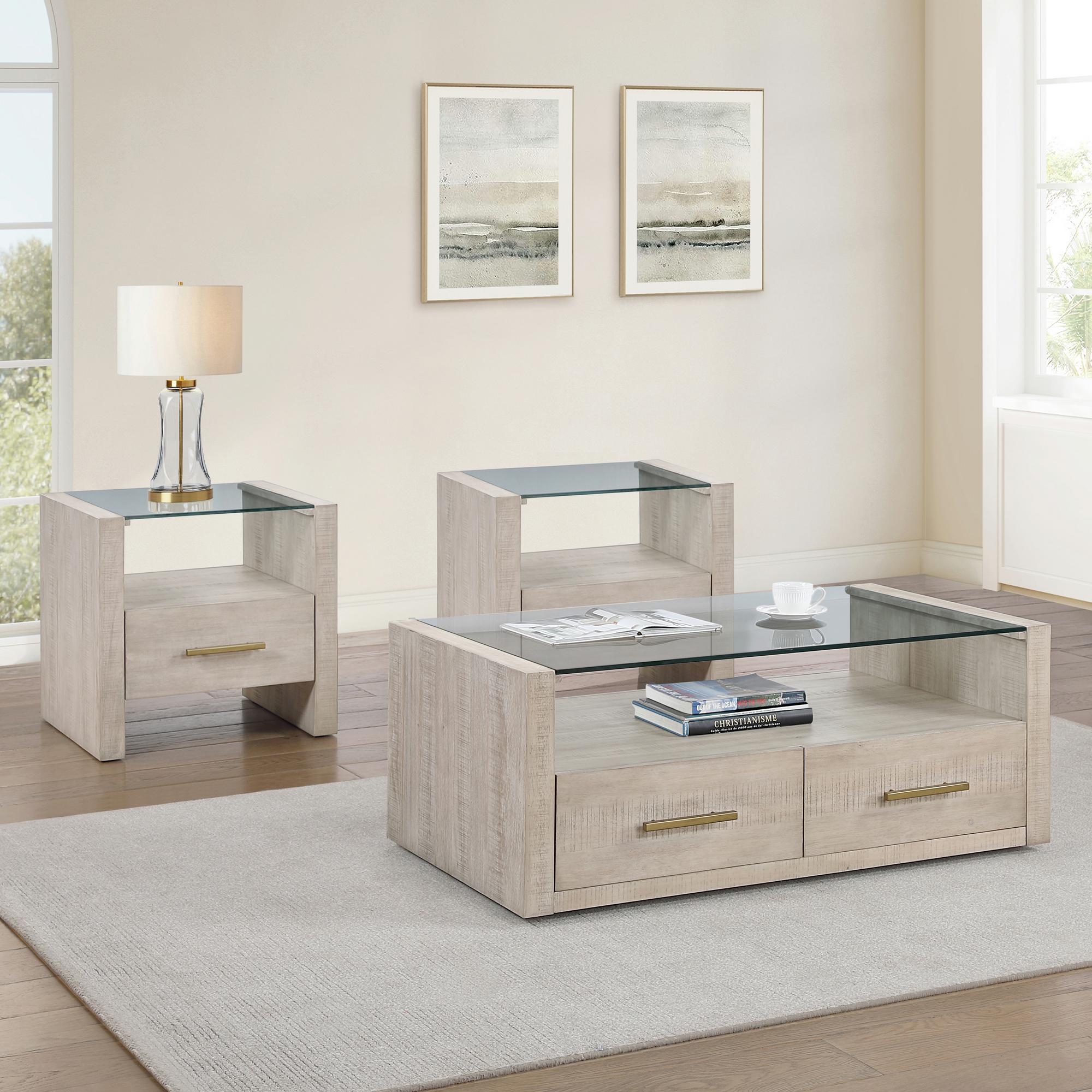 3-Piece Garland Cocktail Table & End Tables - Parchment