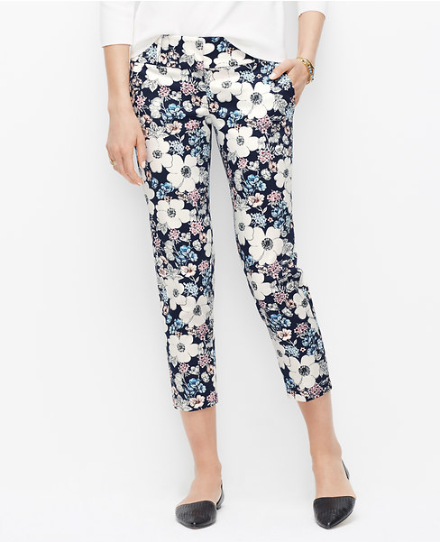 Modern Sketched Floral Cropped Pants