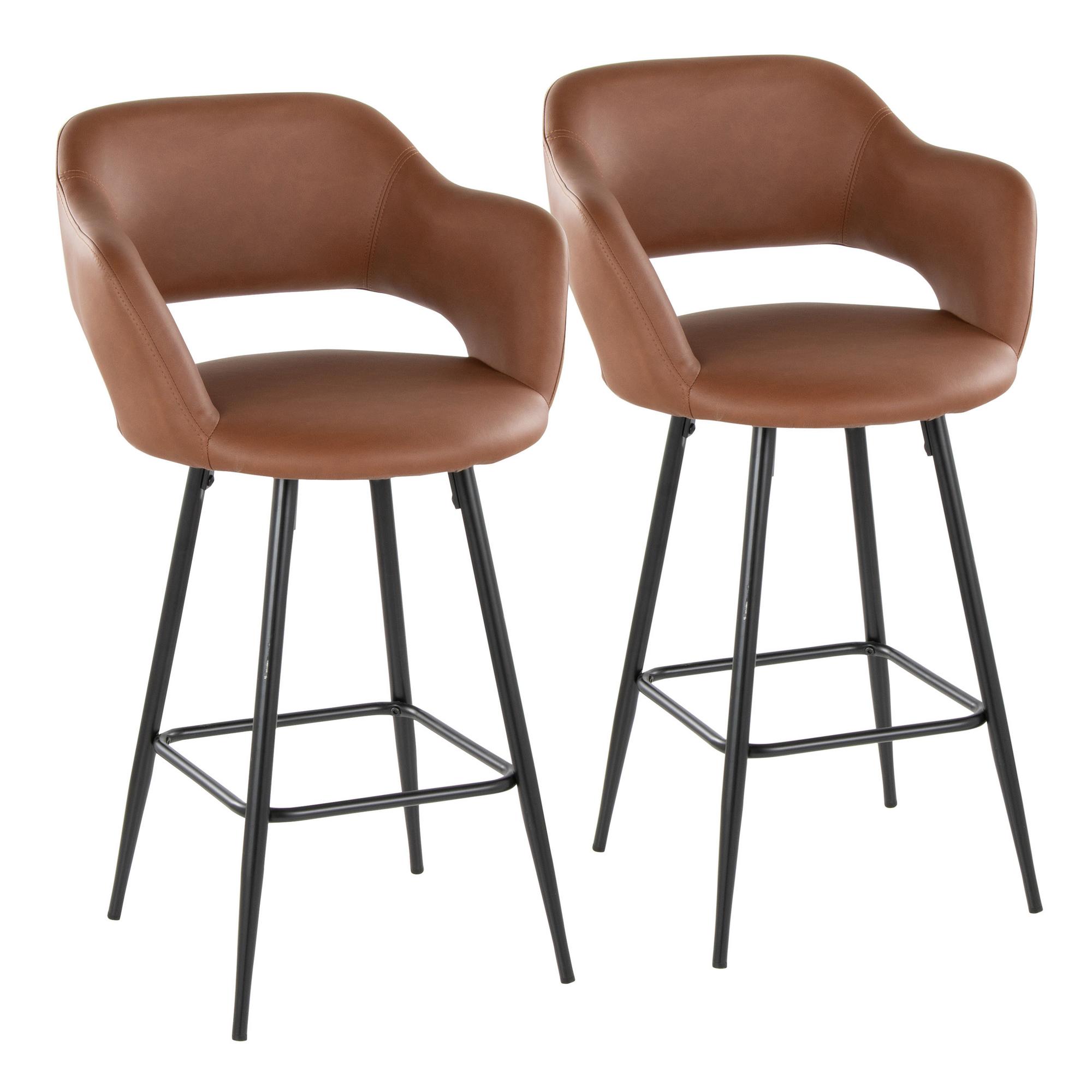 Set of 2 Margarite Counter Stools - Brown