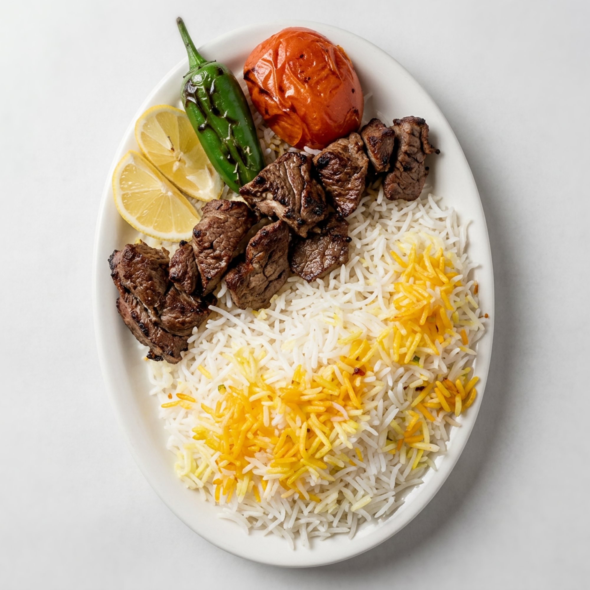 Lamb Seekh Kabab with Rice