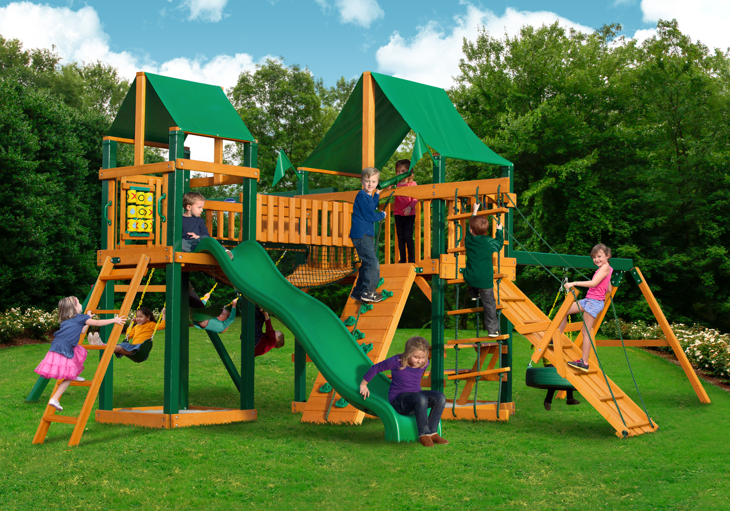 Horizon w/ Clatter Bridge, Tower, and & Tire Swing w/ Classic Green Vinyl Canopy