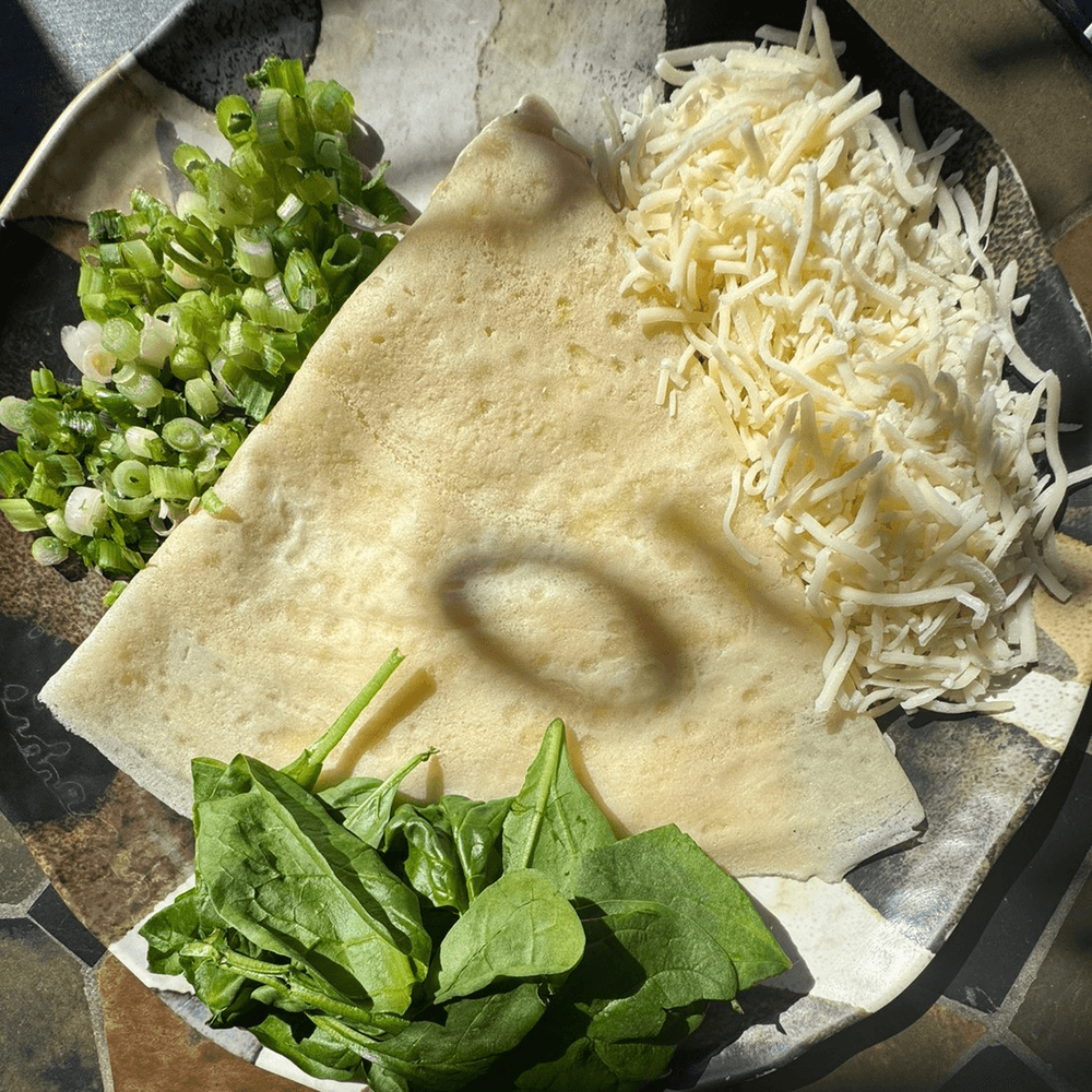 Cheese, Spinach and Mushrooms Crepe