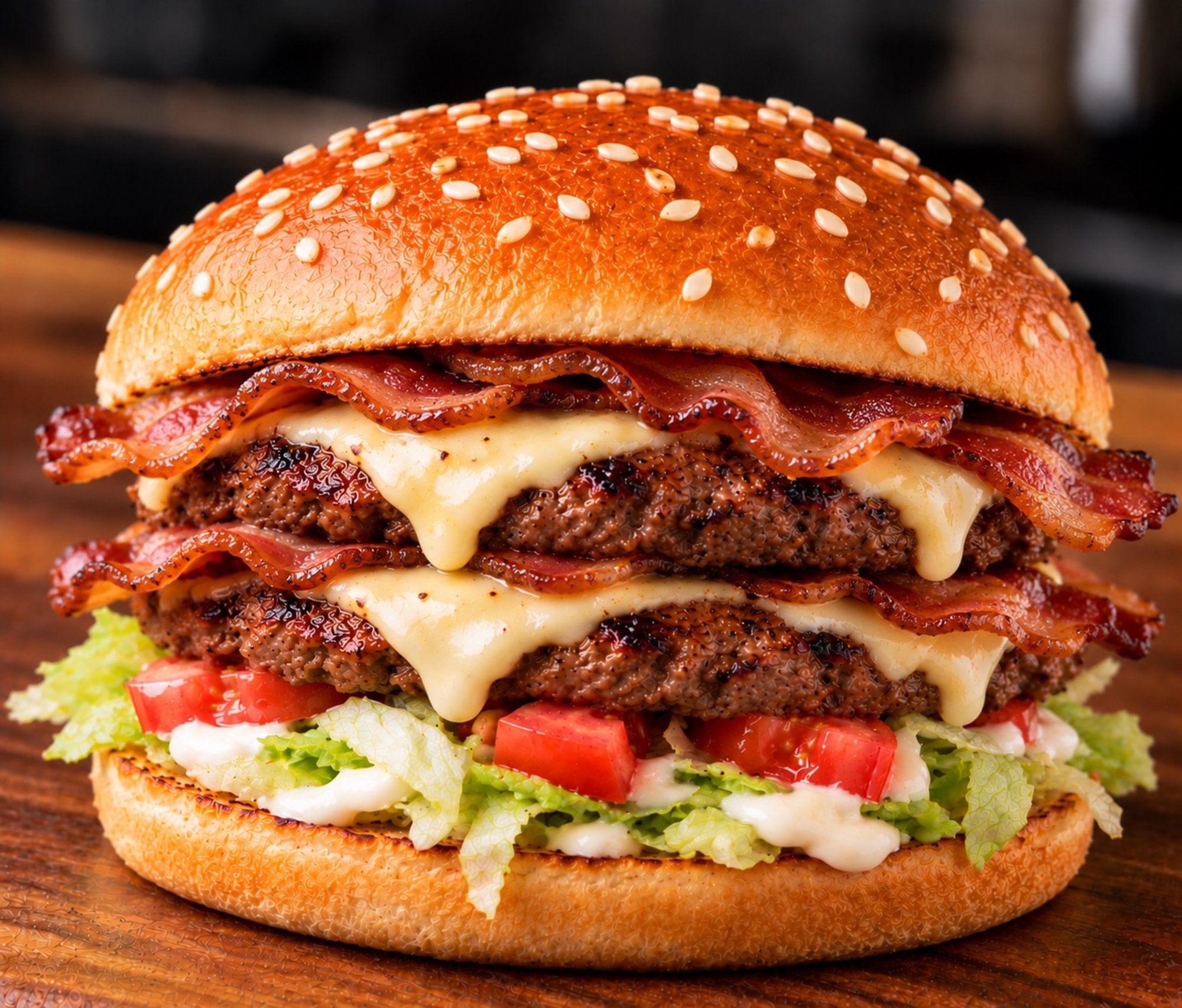 Double Cheeseburger with Bacon