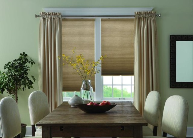 Dine in privacy or gently filtered natural light with the help of Honeycomb Shades by Budget Blinds of Phillipsburg!