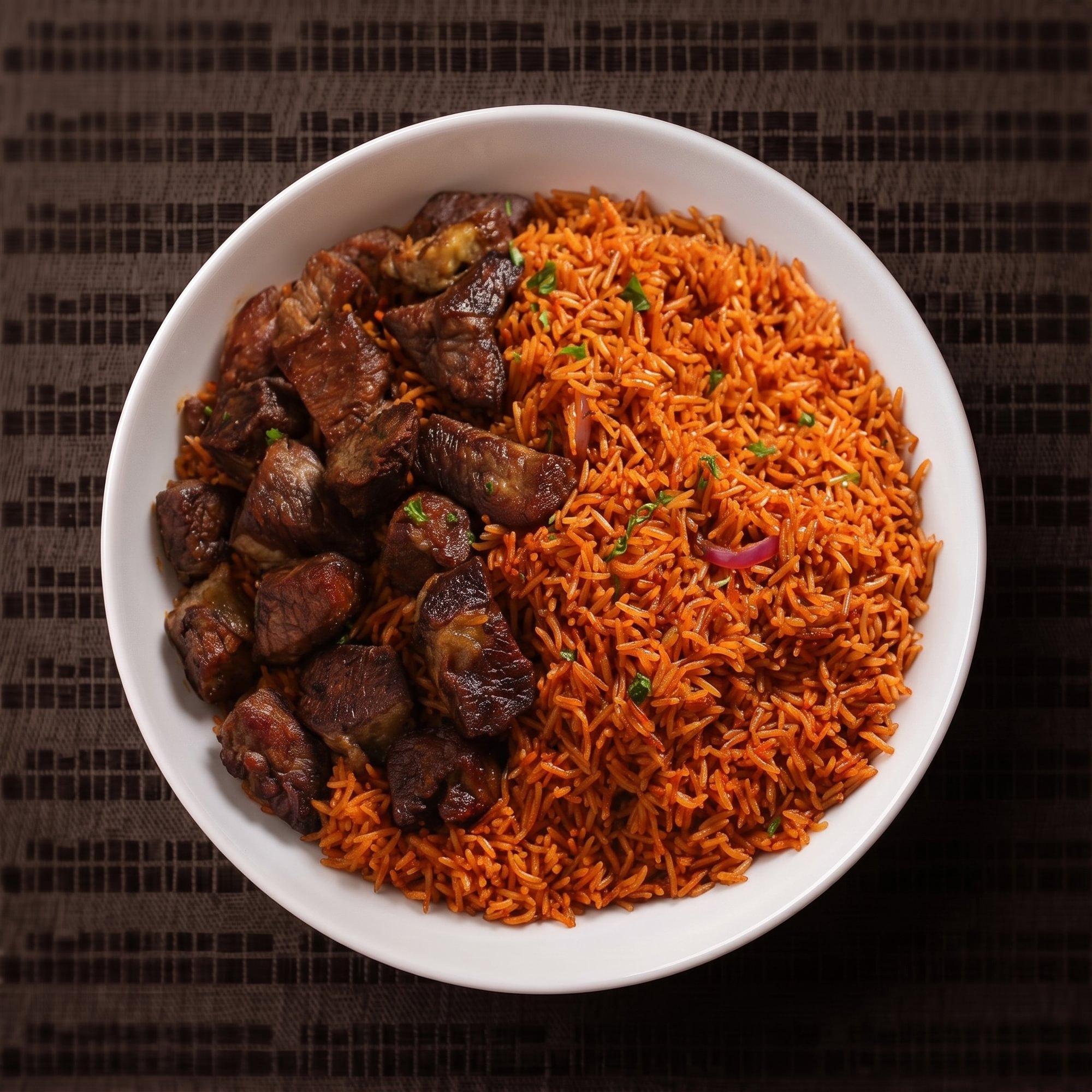 Ghanaian Jollof Rice with Meat
