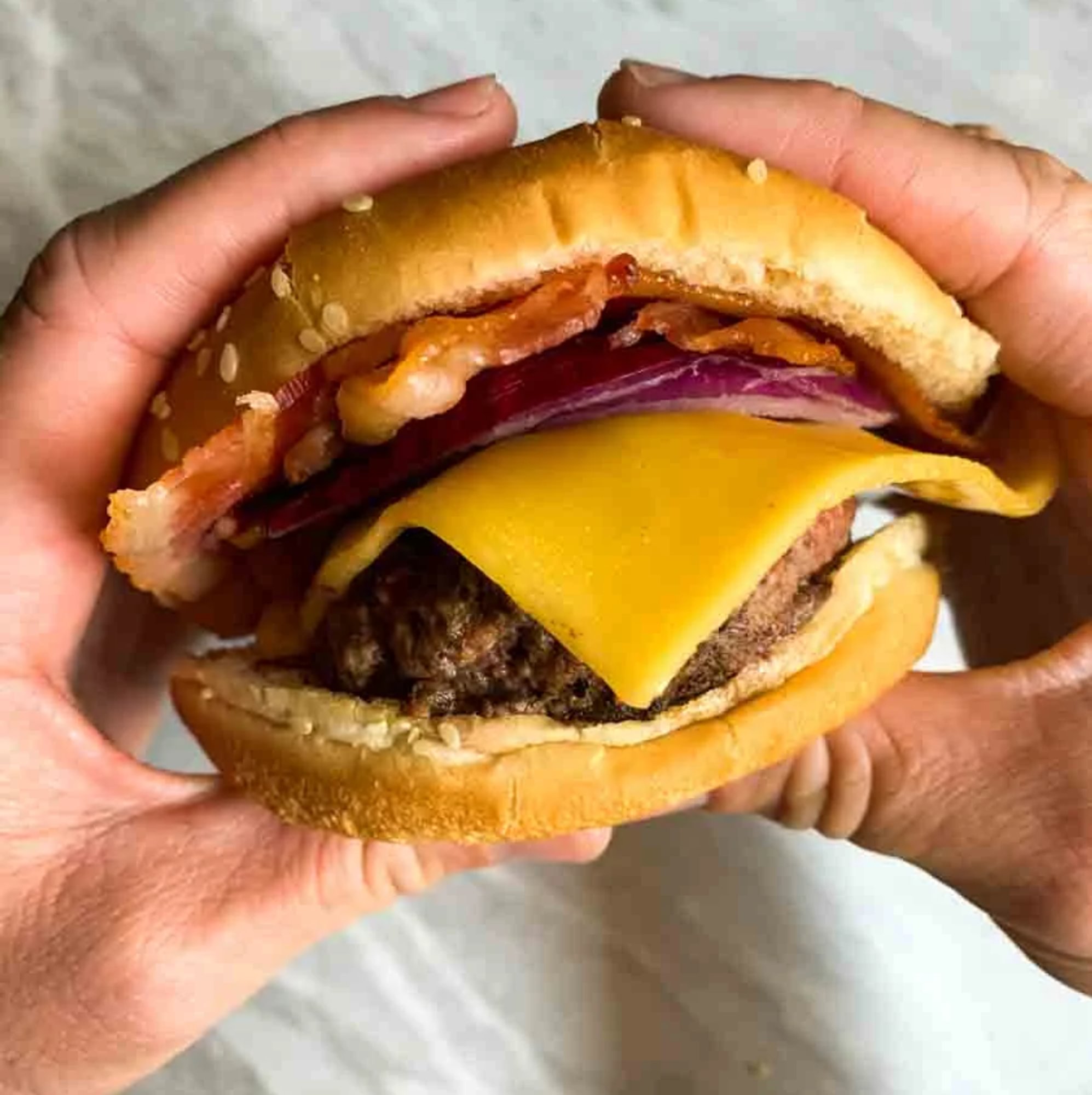Turkey Bacon Cheeseburger Sandwich