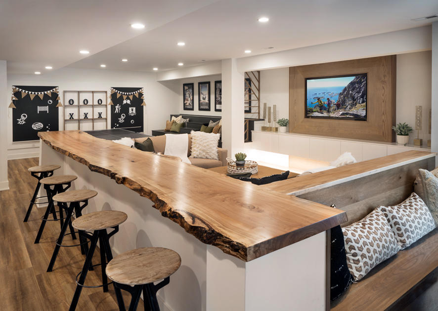 Finished walk-out basement adds to entertaining space