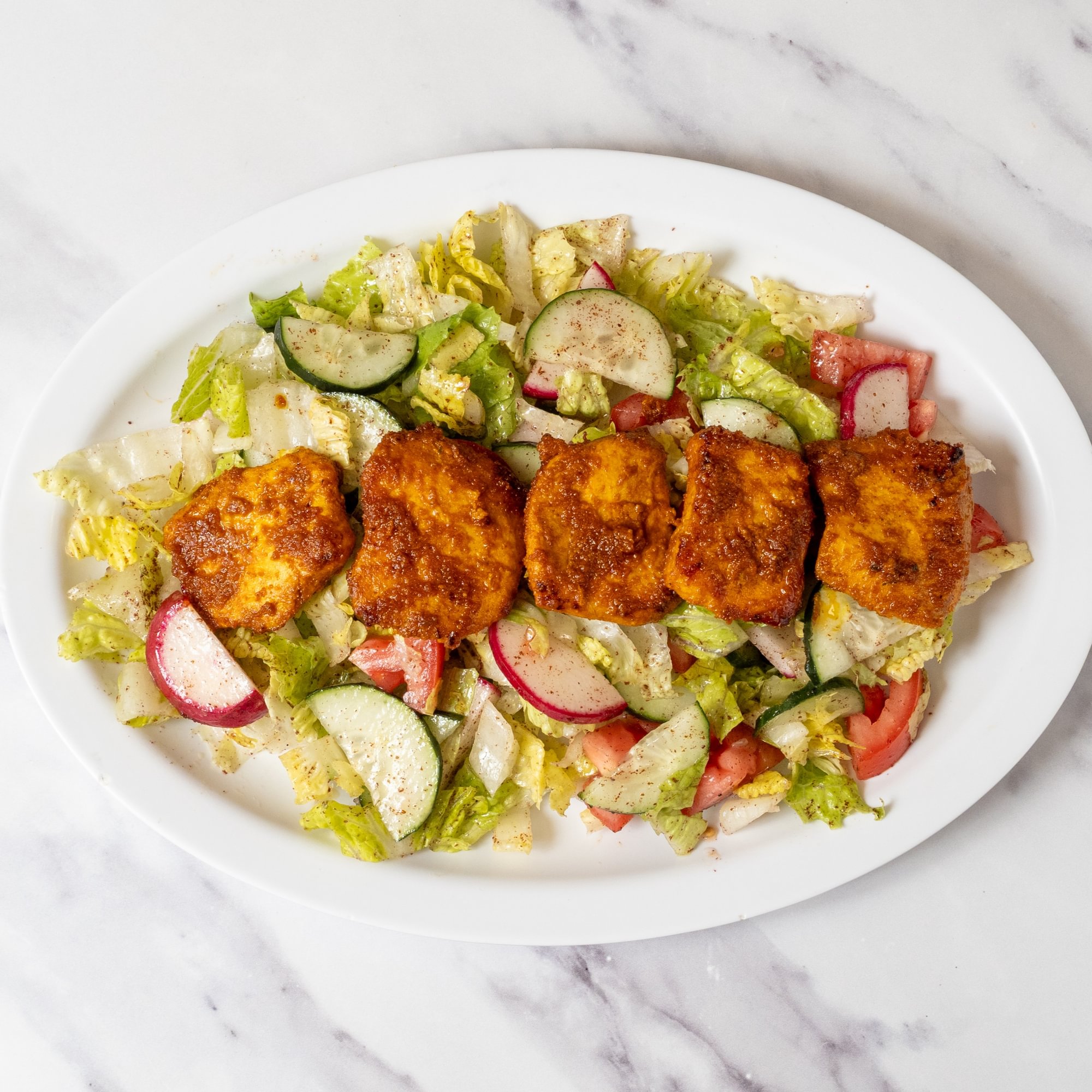 Fattoush with Chicken Tikka
