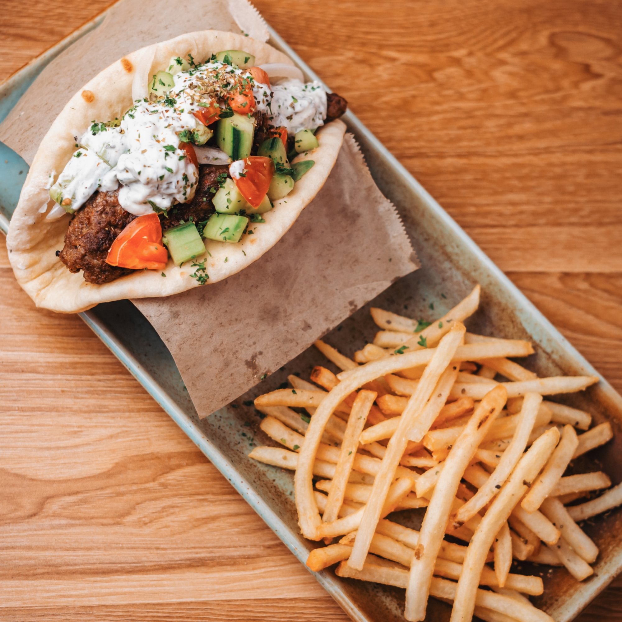 Keftedes Souvlaki Pita Sandwich