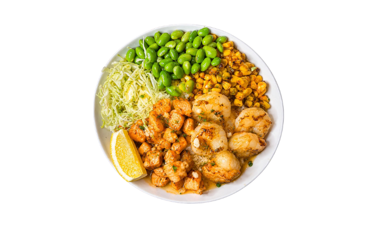 Garlic Butter Seafood Donburi
