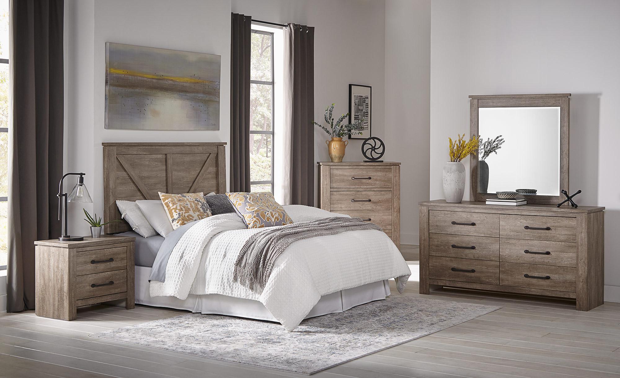 Queen Adorna Bed w/Chest, Dresser, Mirror, Nightstand