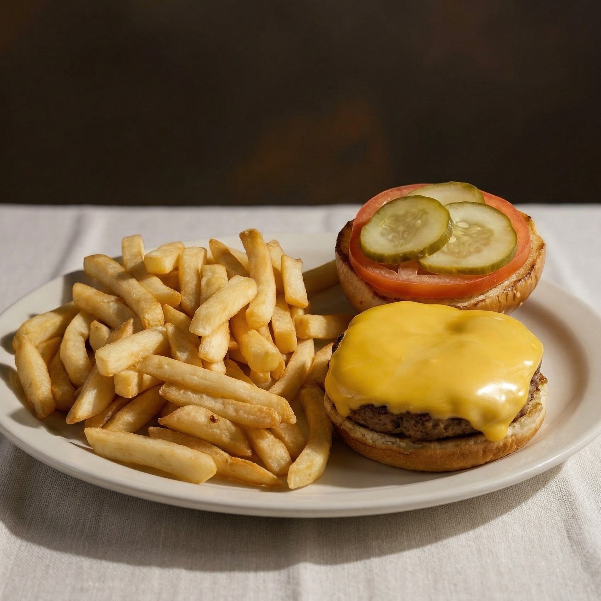 Double Cheese Burger, Fries & Soft Drink