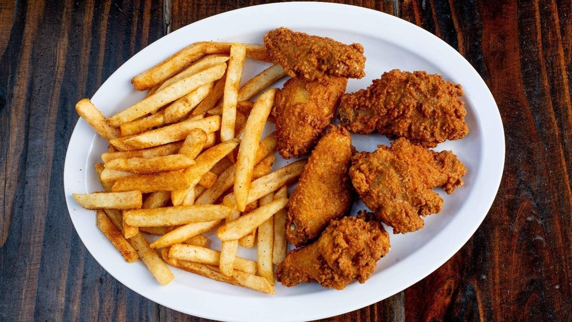 Six Pcs Chicken Wings with Fries