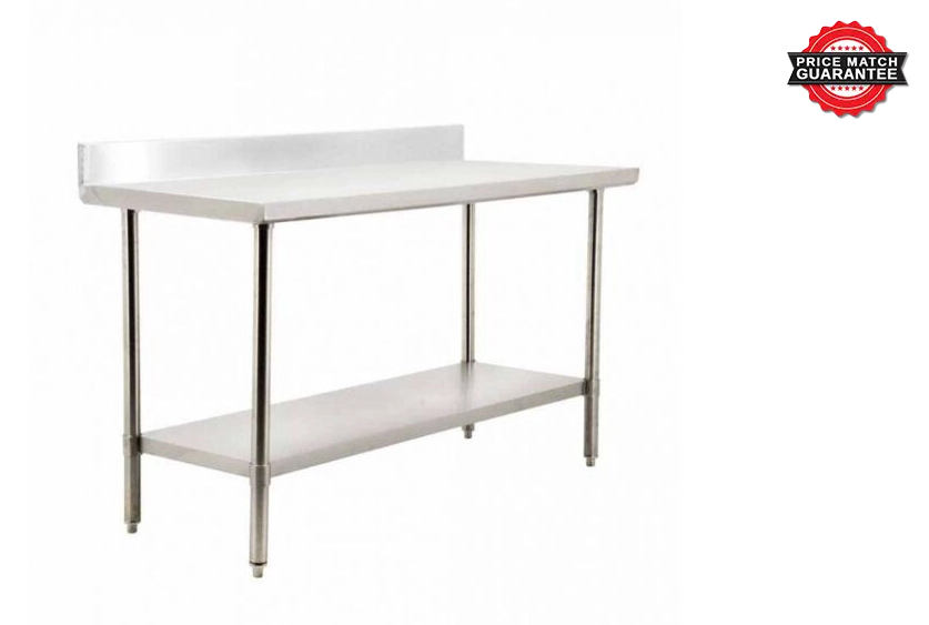 Zanduco 24" x 60" Heavy Duty All Stainless Steel Worktable with Backsplash and Undershelf