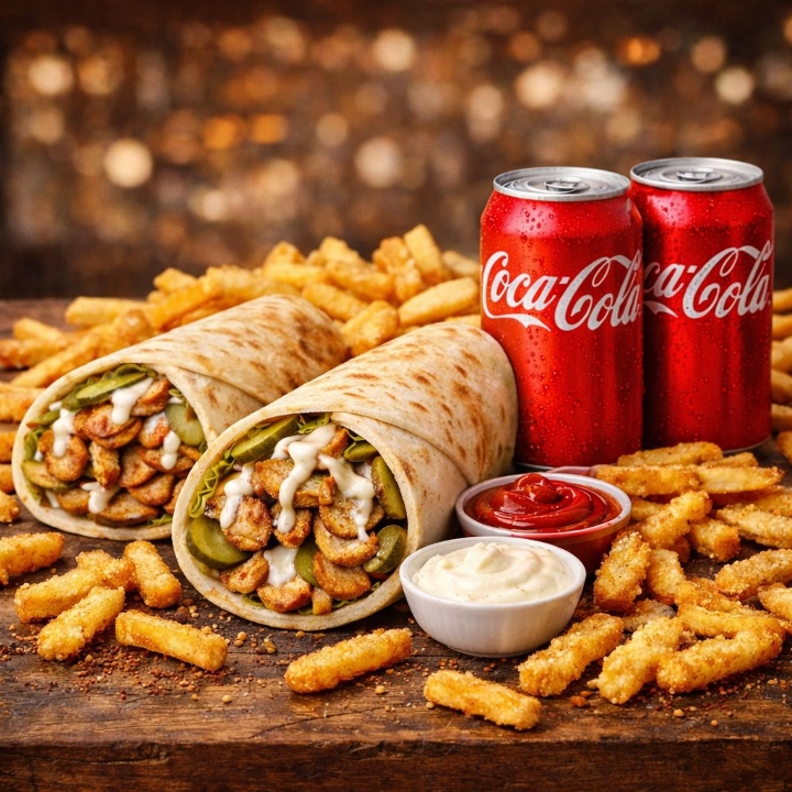 DEAL 1 (2 Shawarma+1 Large Fries+2 Soda)