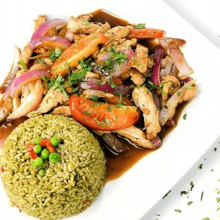 Cilantro Rice with Pollo Saltado