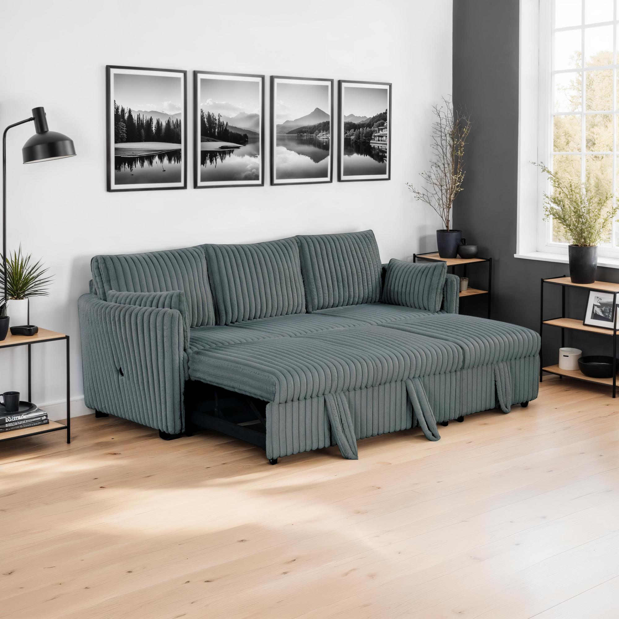 Denholme Sectional Sofa Sleeper - Gray