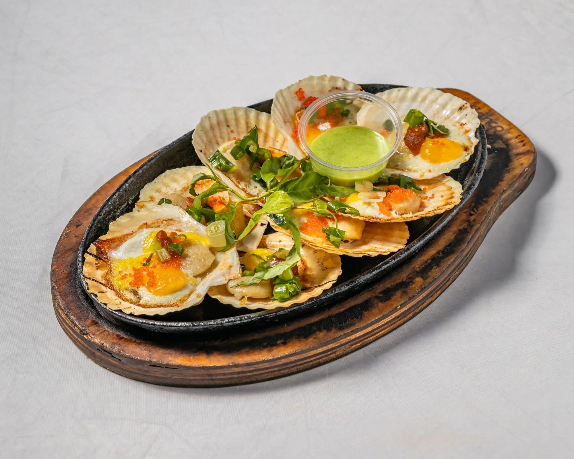 scallop nuong quail egg