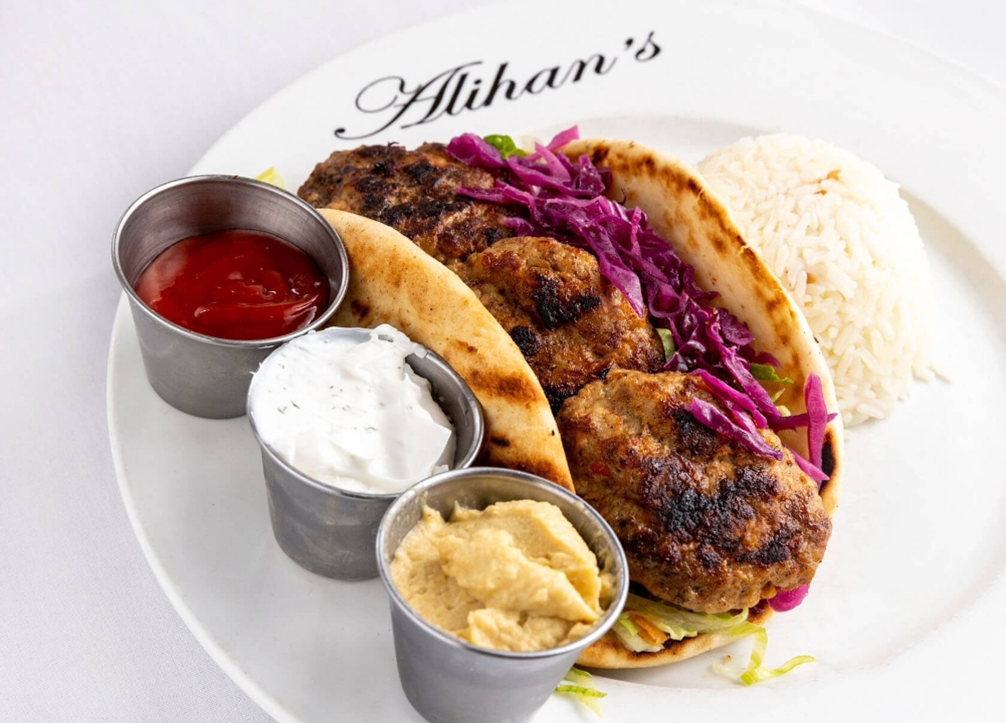 Lunch Chicken Kofte, Pita, Salad