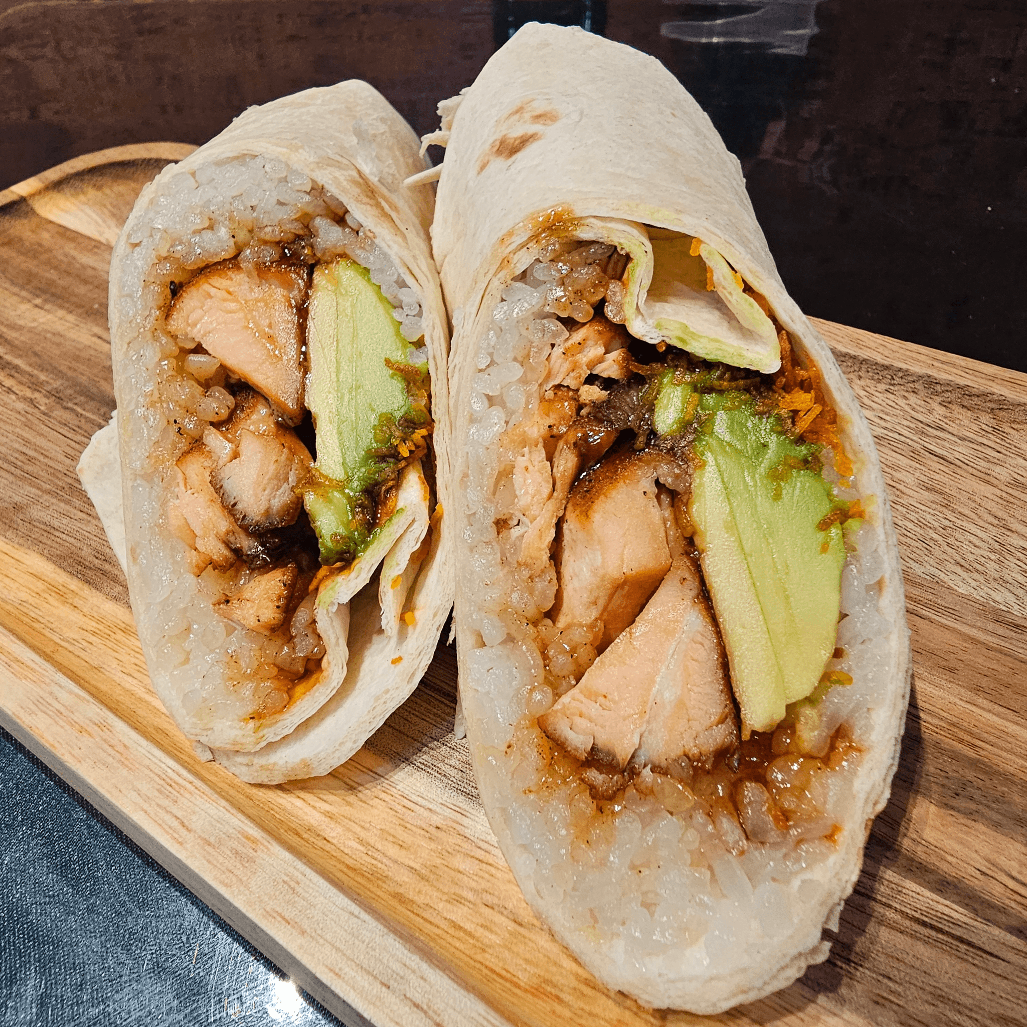 Salmon Teriyaki Burrito